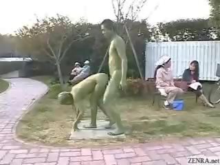 Green Japanese Garden Statues Fuck In Public